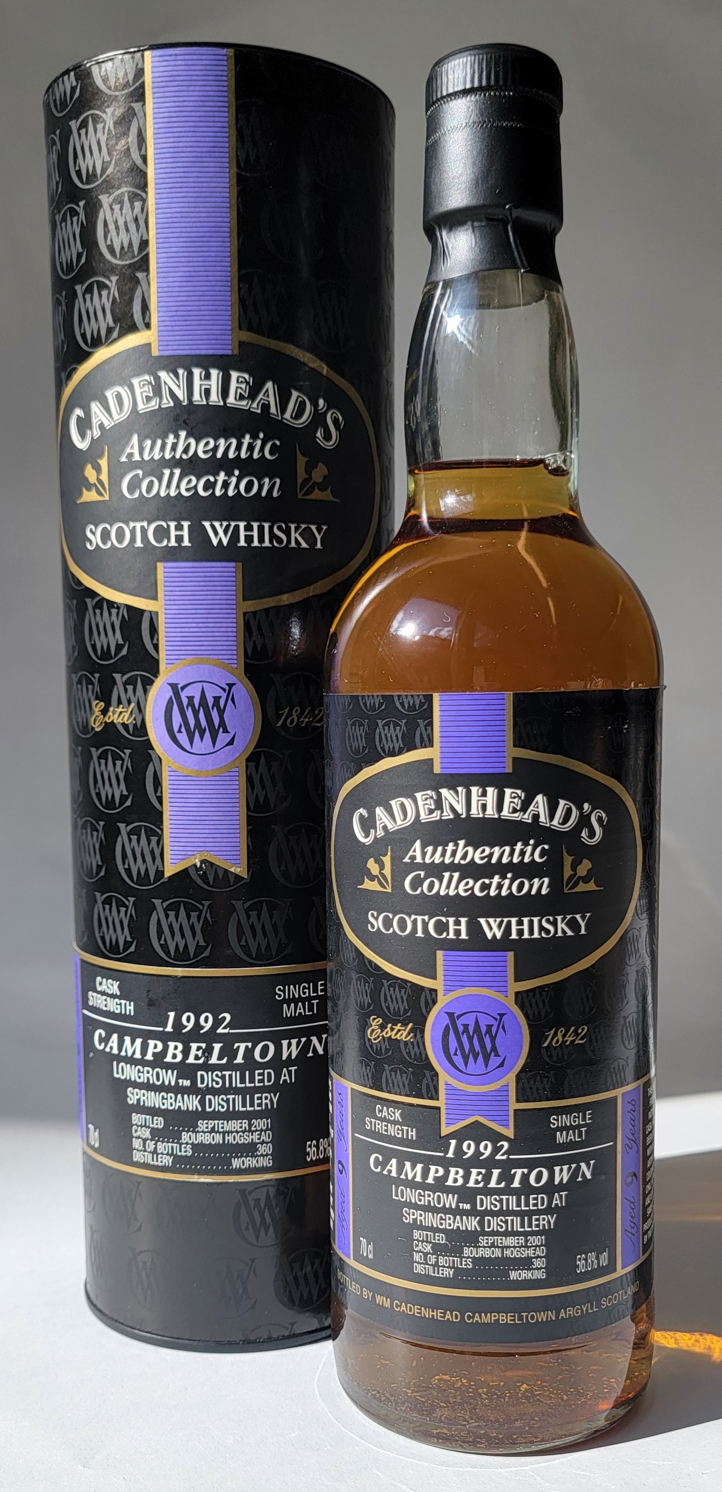 Cadenhead's 'Authentic Collection' Longrow 1992 9 Years Old 