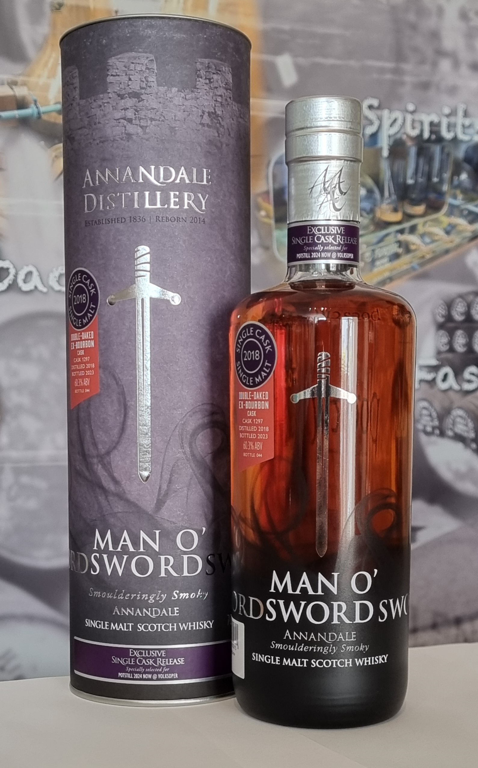 Annandale MAN O´SWORD Double Oak Ex-Bourbon Cask 1297( 2018) Potstill @ Volksoper