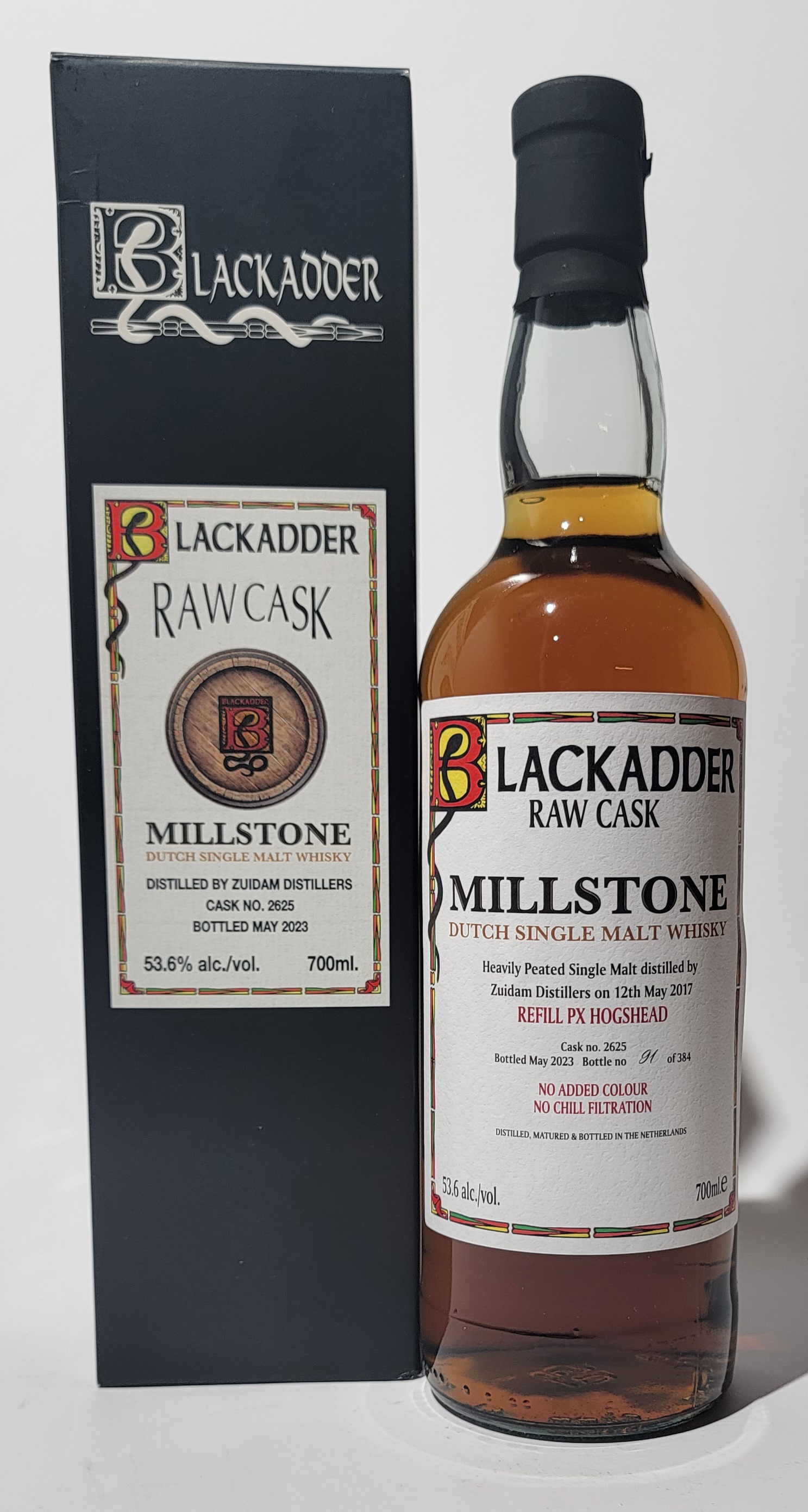 Karton und Flasche des Blackadder Millston Dutch HP 2017 6 Years Old