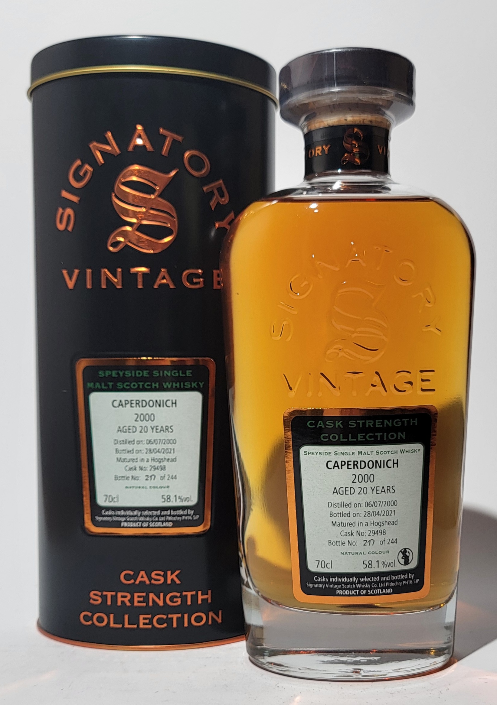 Signatory Vintage 'Cask Strength Collection' Caperdonich 2000 20 Years Old