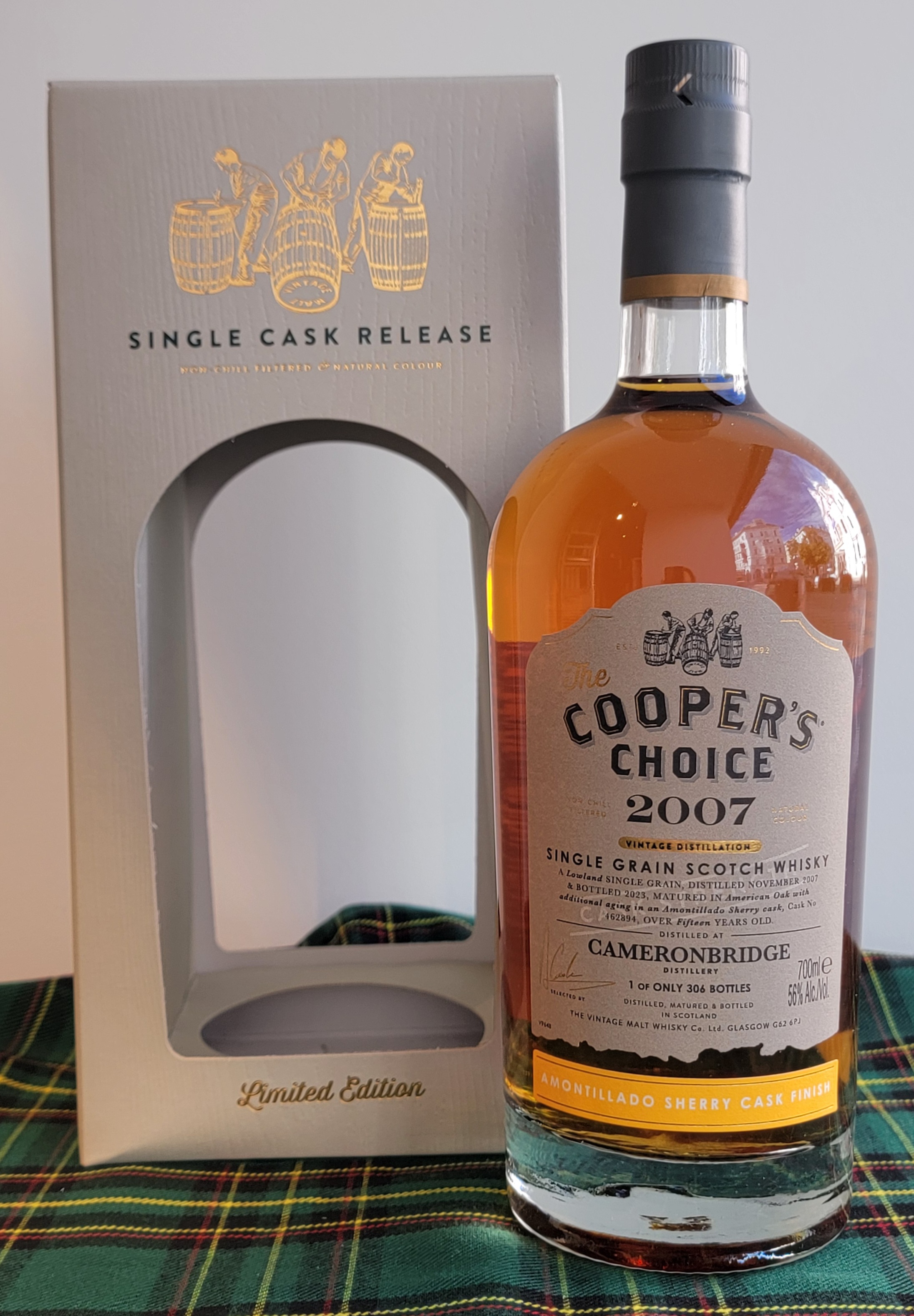The Cooper's Choice Cameronbridge 2007 15 Years Old Single Grain