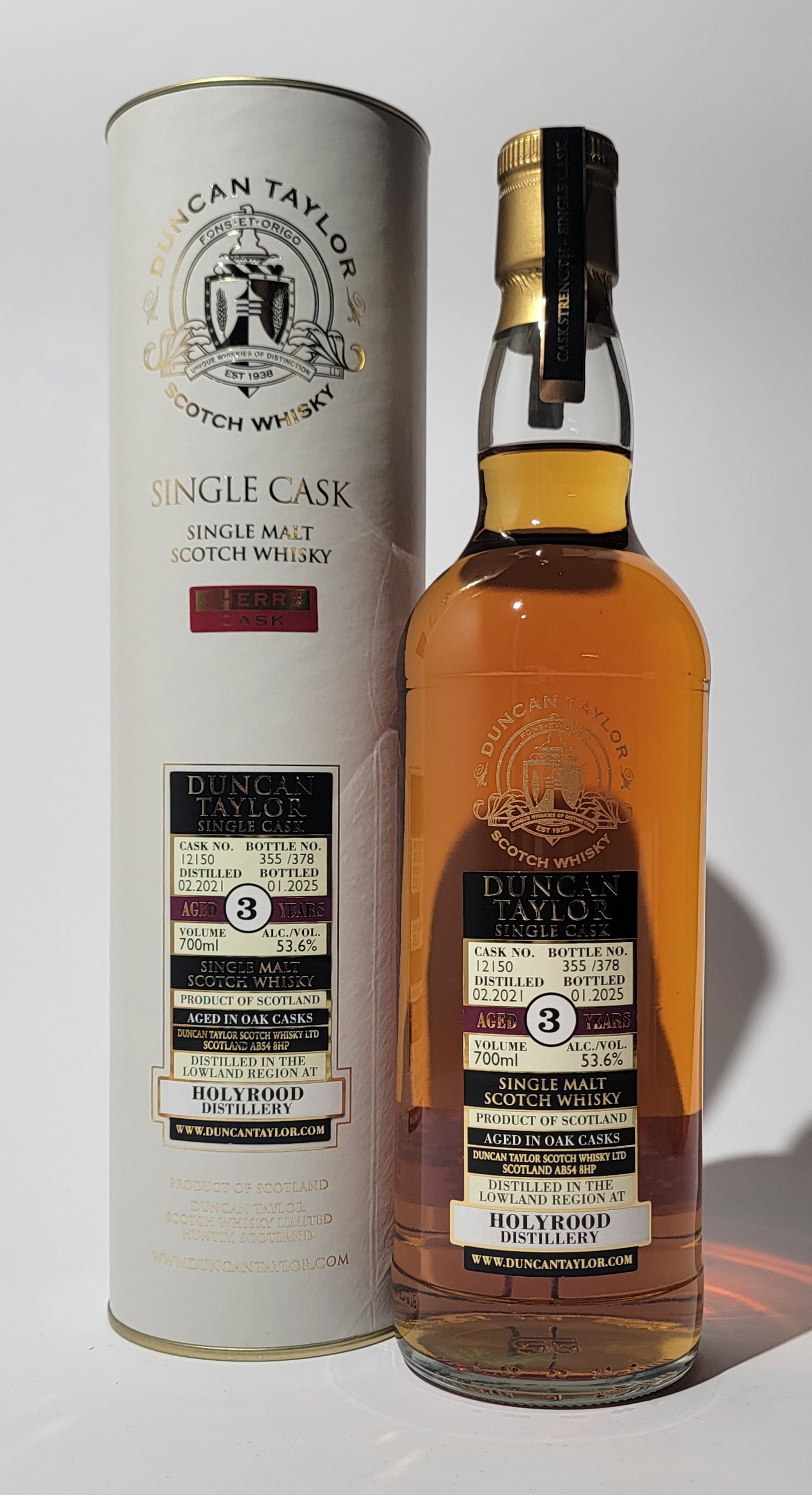Duncan Taylor 'Single Cask' Holyrood 2021 3 Years Old