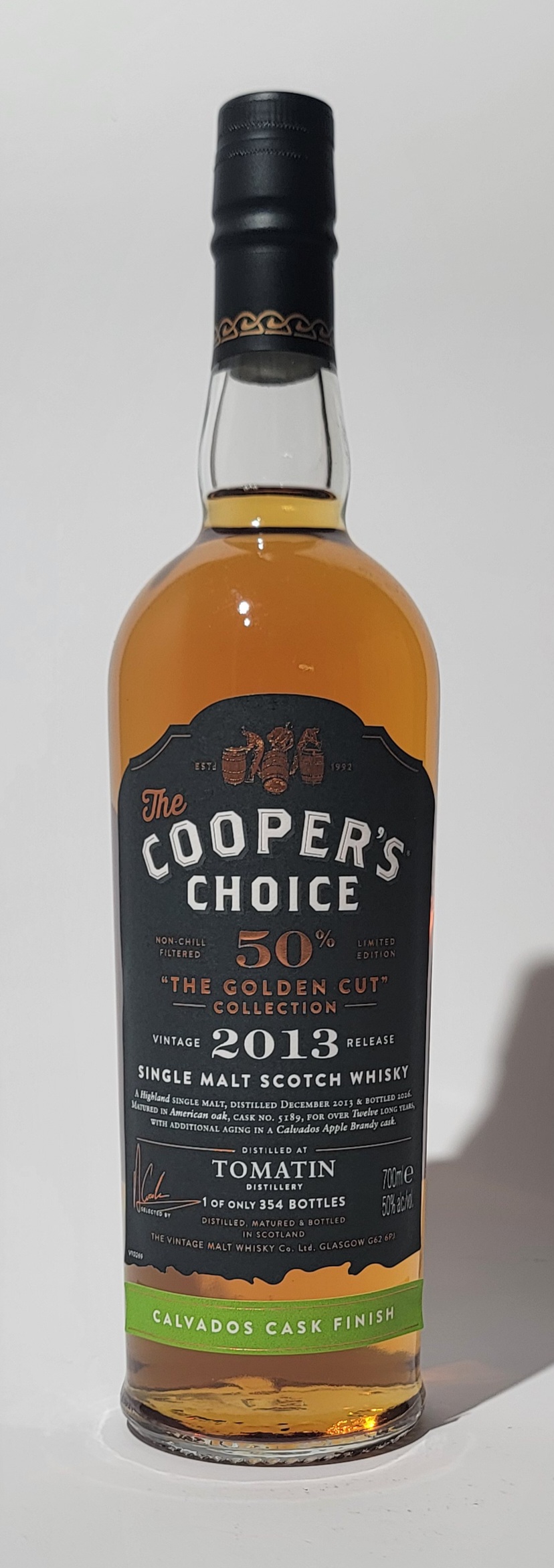 The Cooper's Choice 'THE GOLDEN CUT' Tomatin 2013 12 Years Old