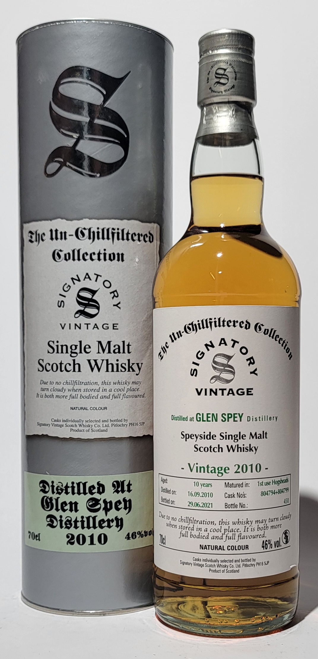 Signatory Vintage Glen Spey 2010 10 Years Old