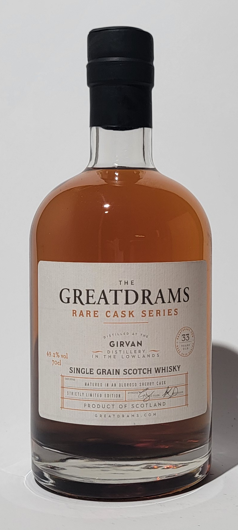 The Greatdrams 'Rare Cask Series' Girvan 33 Years Old 