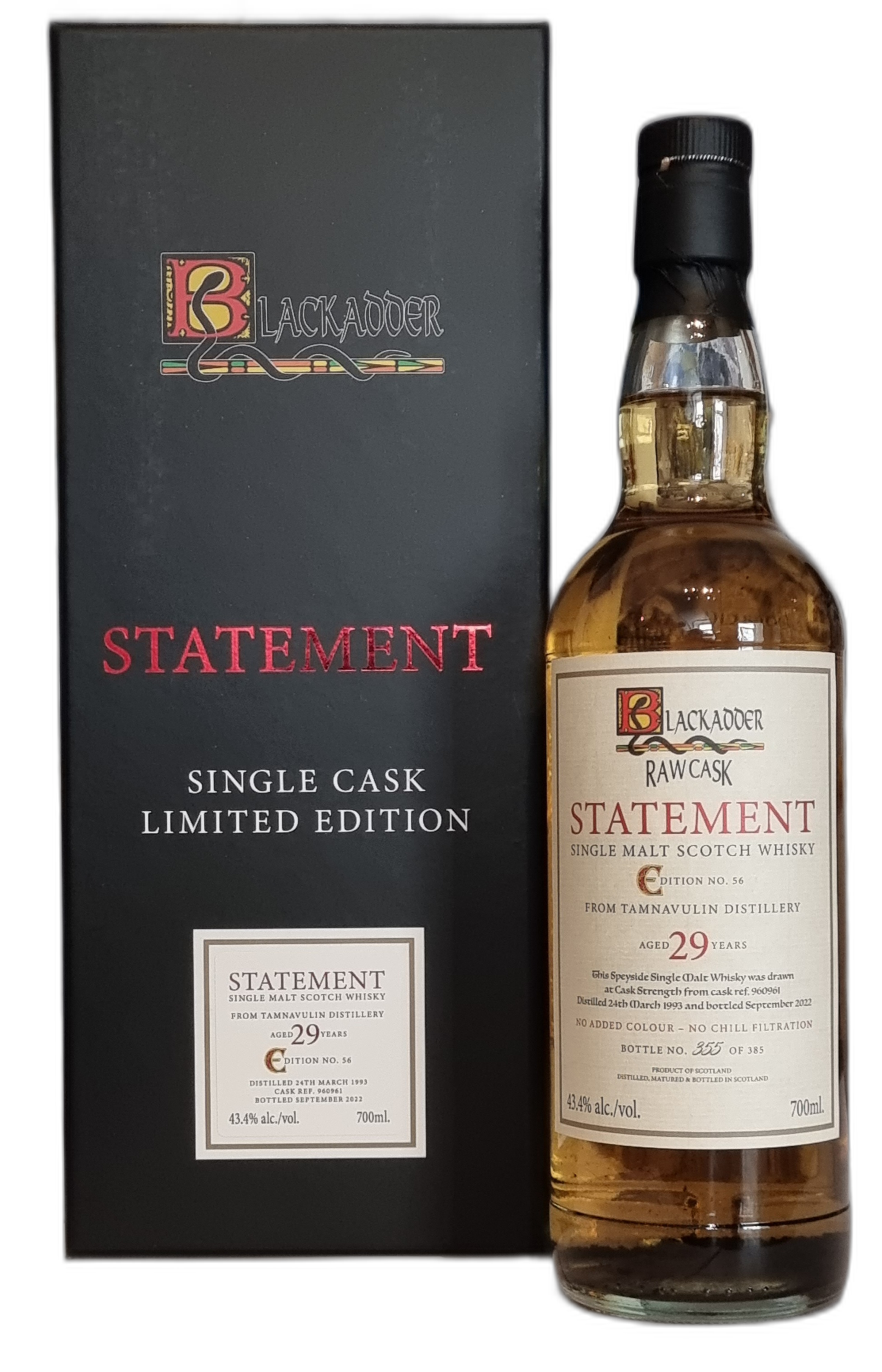 Blackadder Raw Cask Statement Tamnavulin 1993 29 Years Old