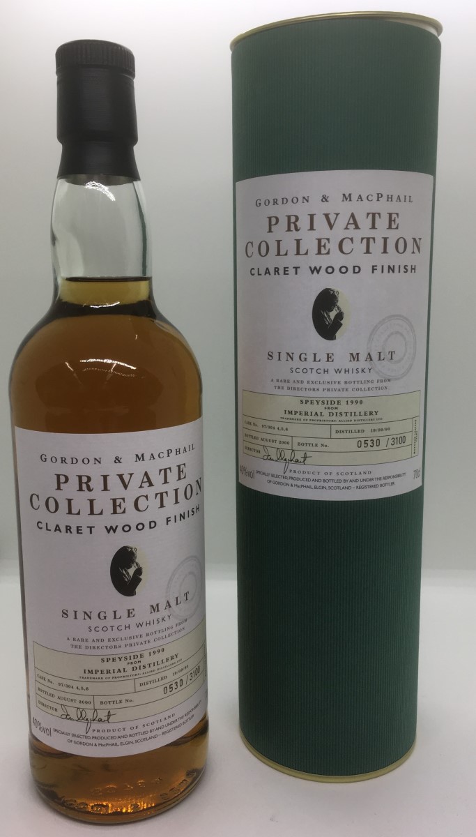 Gorodn & MacPhail 'Private Collection' Imperial 1990 10 Years Old - Claret Wood Finish