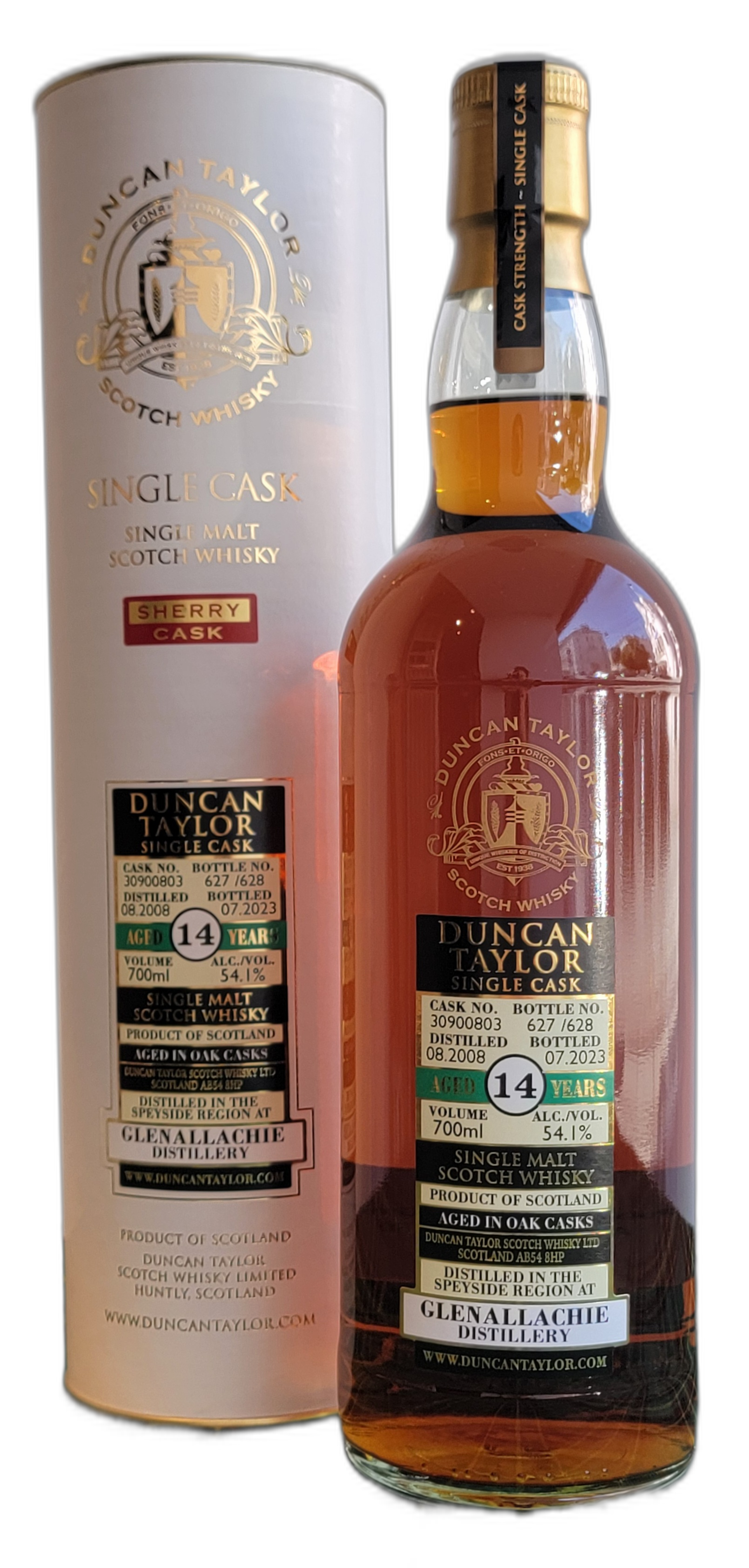 Duncan Taylor 'Single Cask' Glenallachie 2008 14 Years Old Sherry Cask Duncan Taylor 'Single Cask' Glenallachie 2008 14 Years Old Sherry Cask