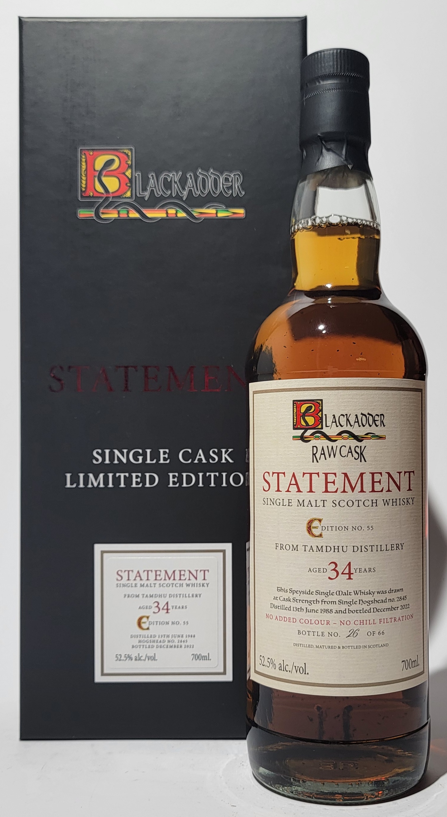 Blackadder Raw Cask Statement Tamdhu 1988 34 Years Old