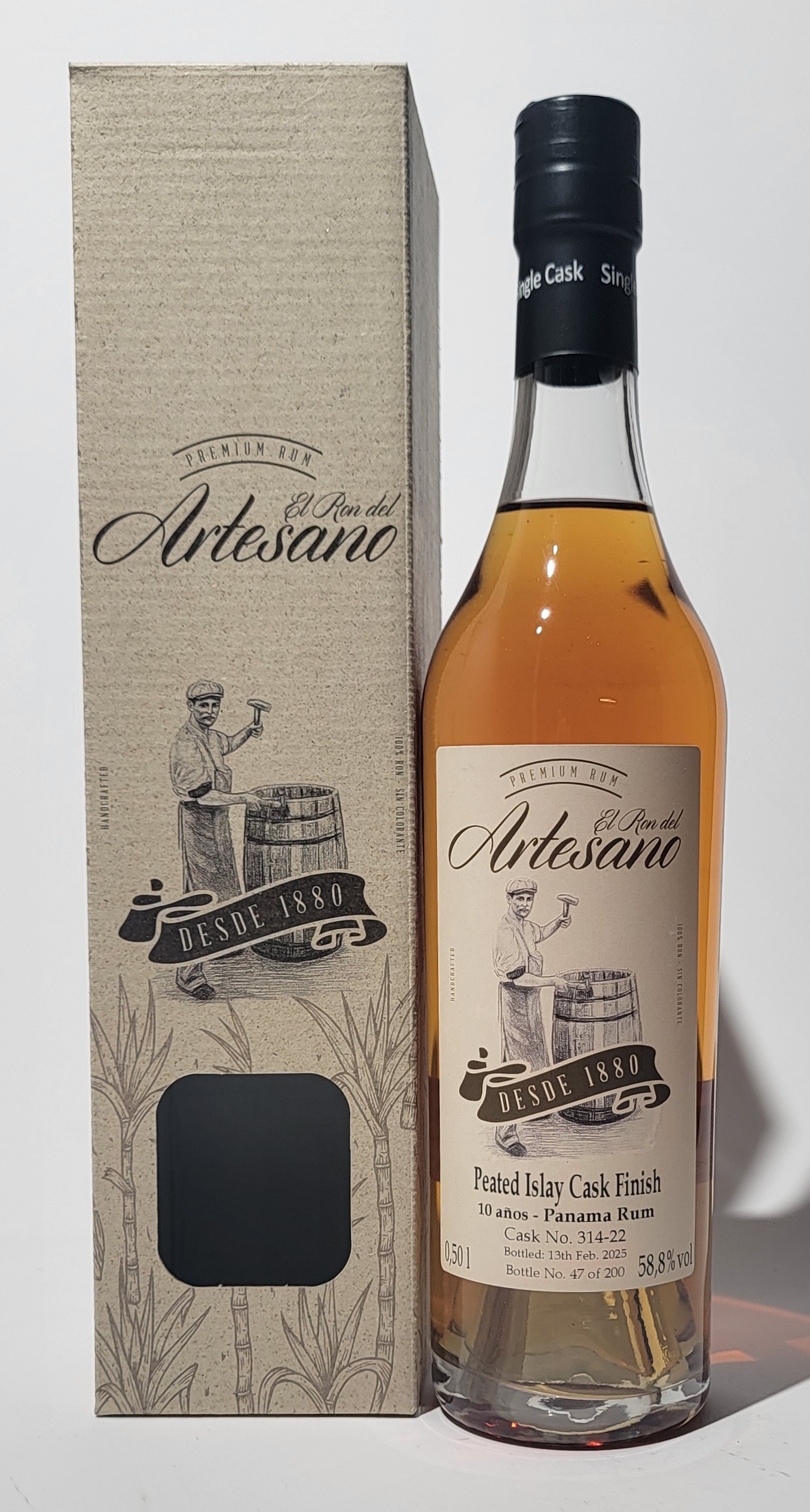 El Ron del Artesano 10 Years Old - Peated Whisky Cask Finish CS