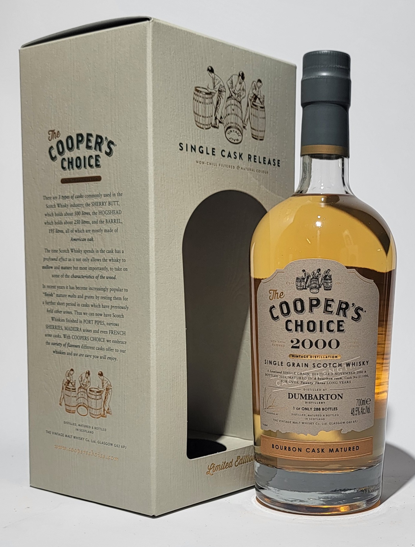 The Cooper's Choice Dumbarton 2000 23 Years Old Single Grain Whisky
