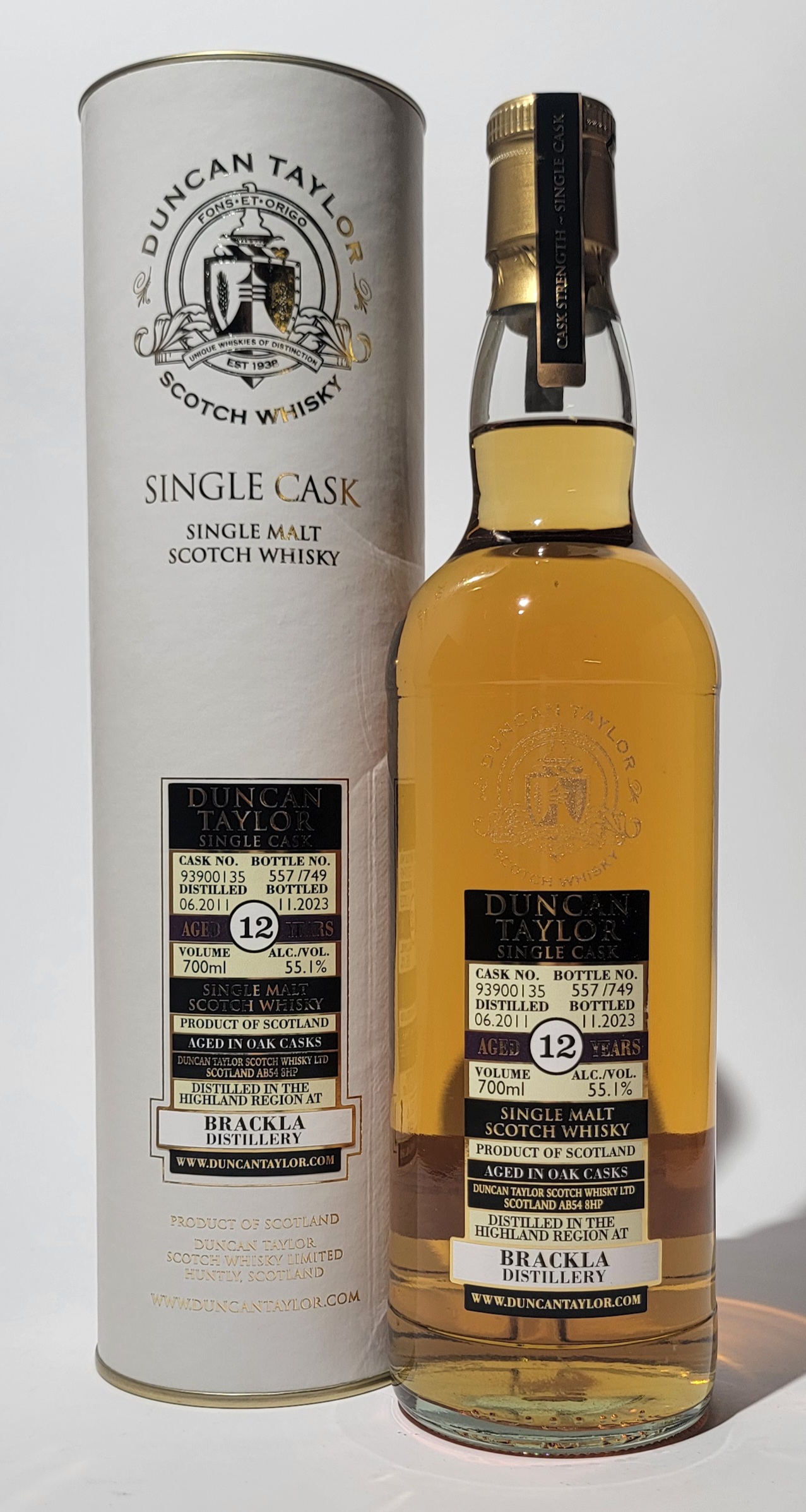 Duncan Taylor 'Single Cask' Brackla 2011 12 Years Old