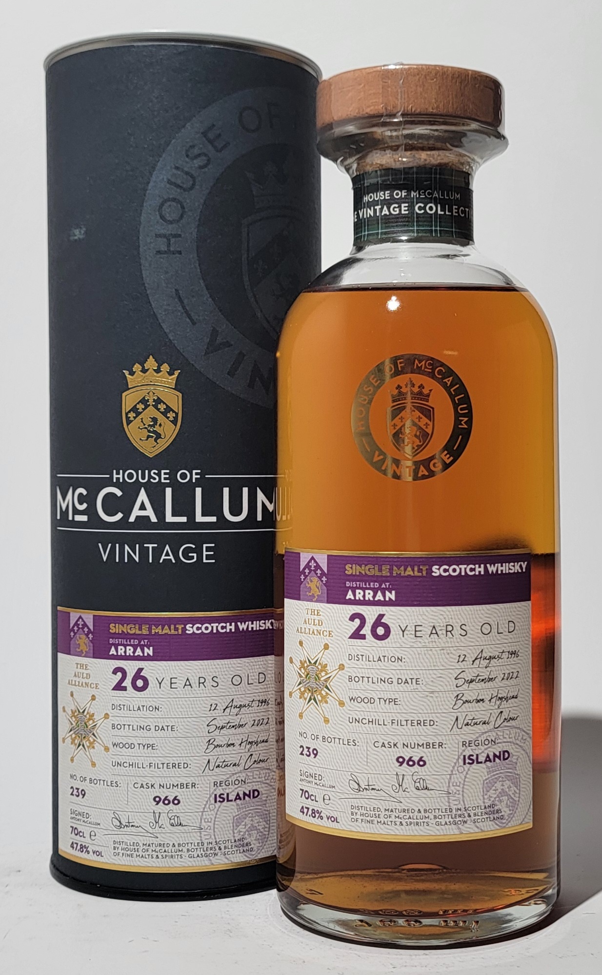 House of McCallum Arran 1996 26 Years Old