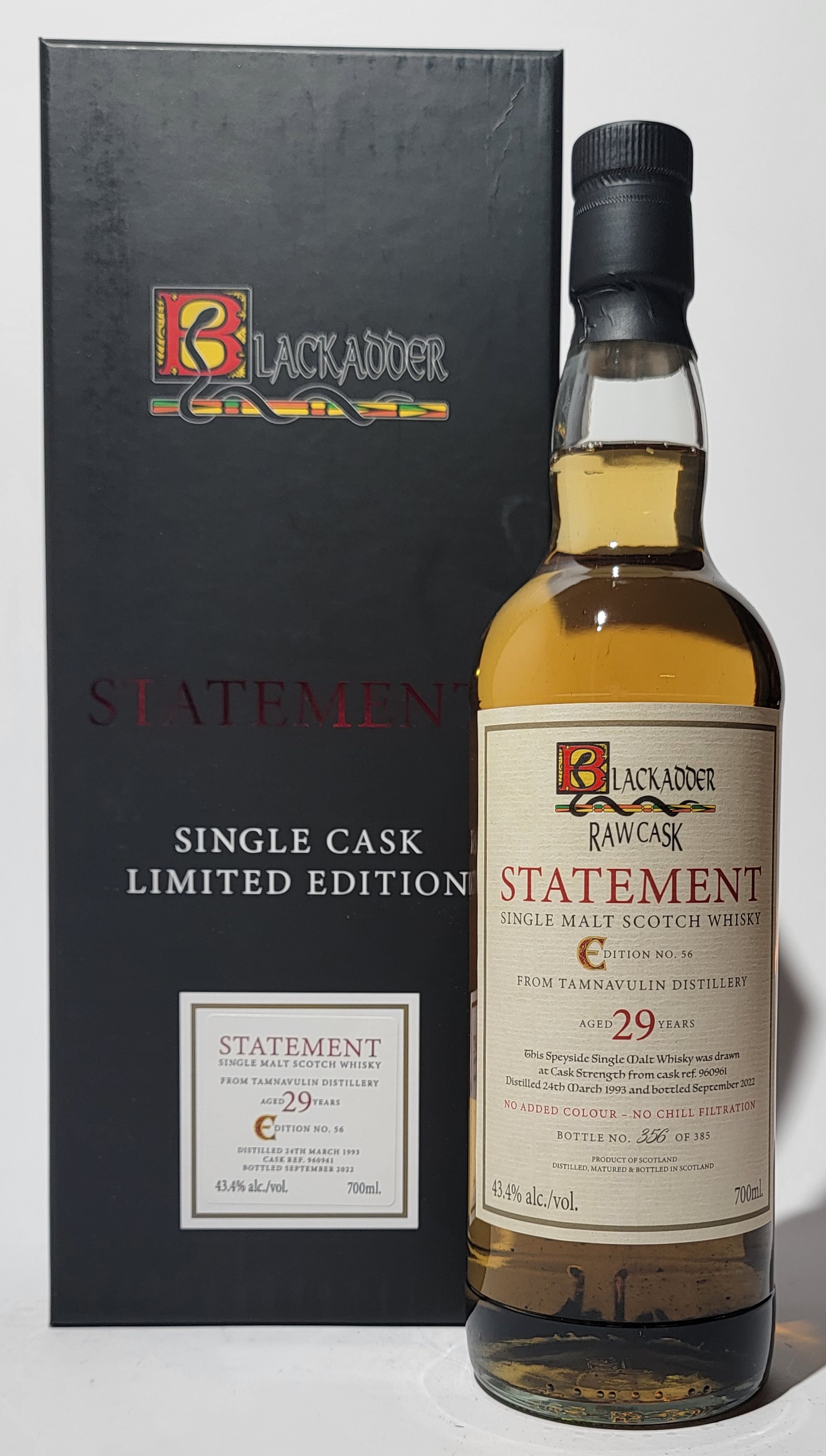 Blackadder Raw Cask Statement Tamnavulin 1993 29 Years Old