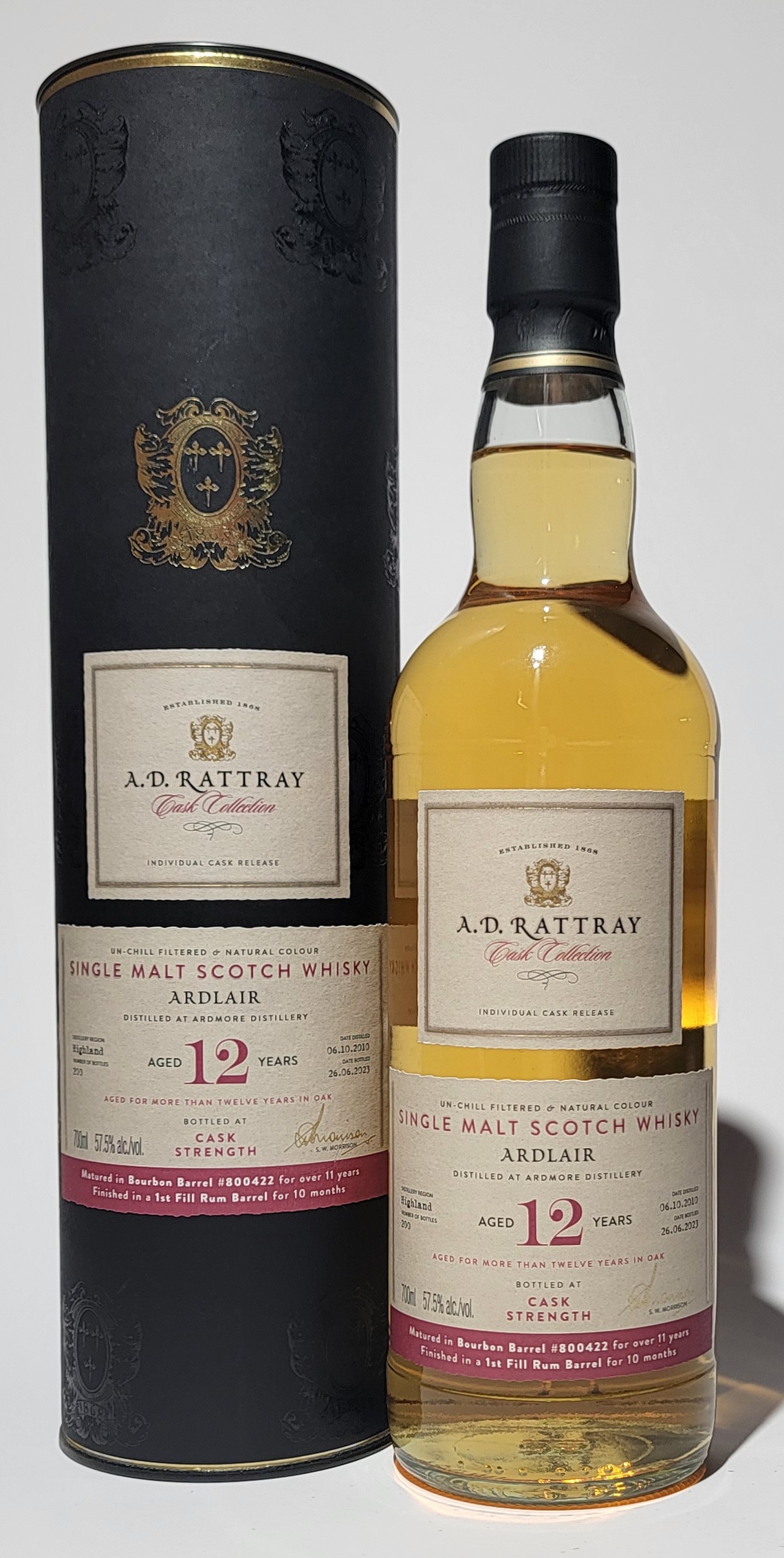A.D. Rattray 'Cask Collection' Ardlair 2010 12 Years Old