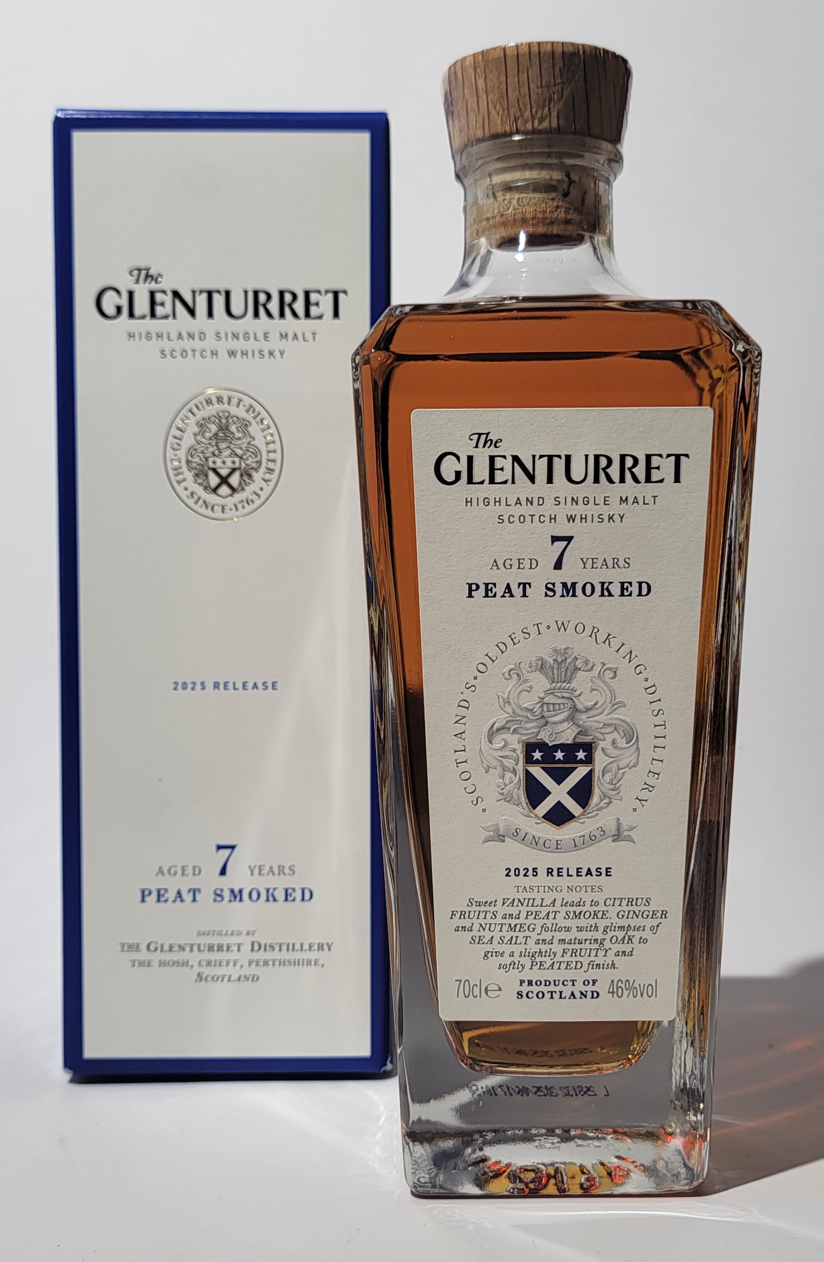 Karton und Flasche des Glenturret Peat Smoked