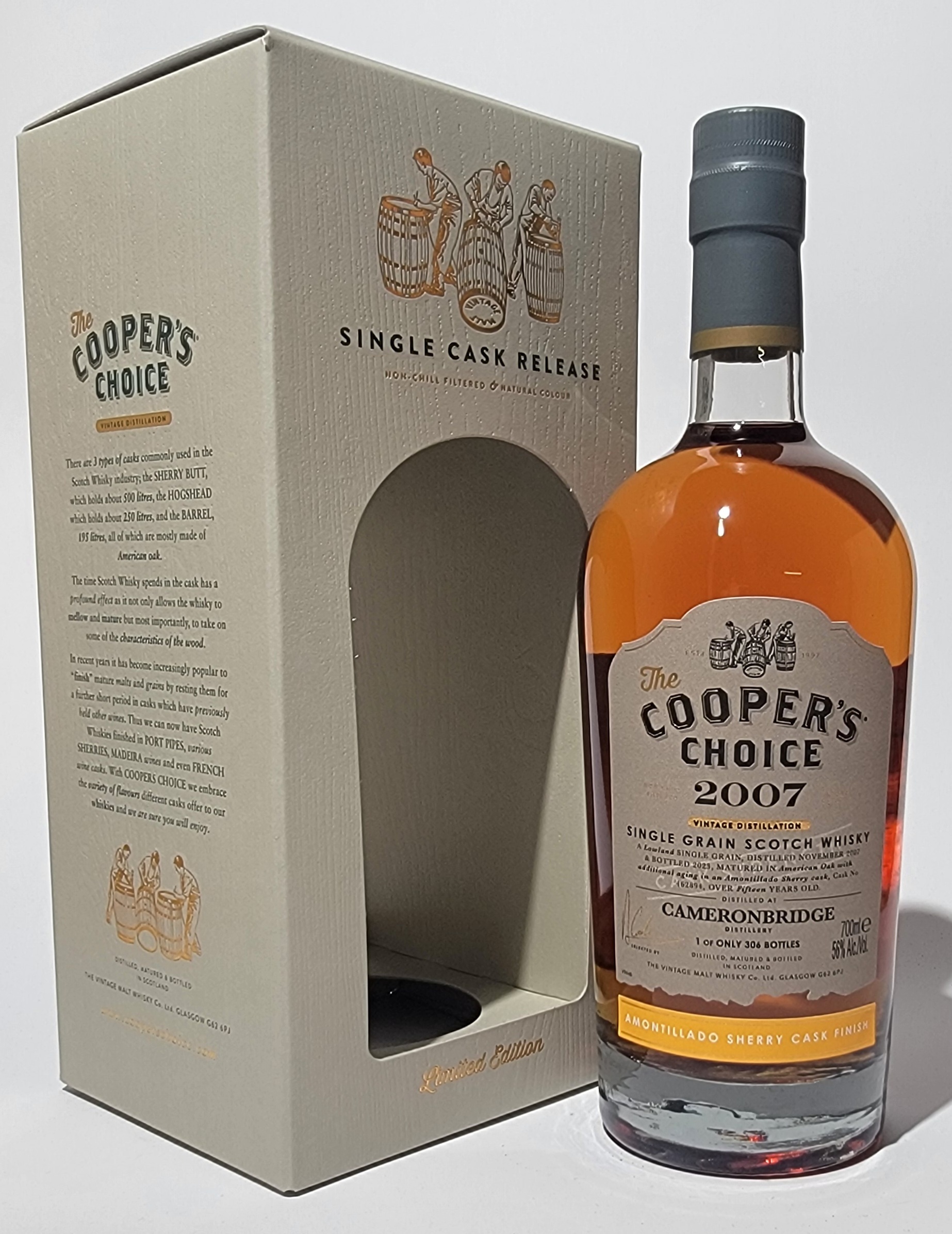 The Cooper's Choice Cameronbridge 2007 15 Years Old Single Grain