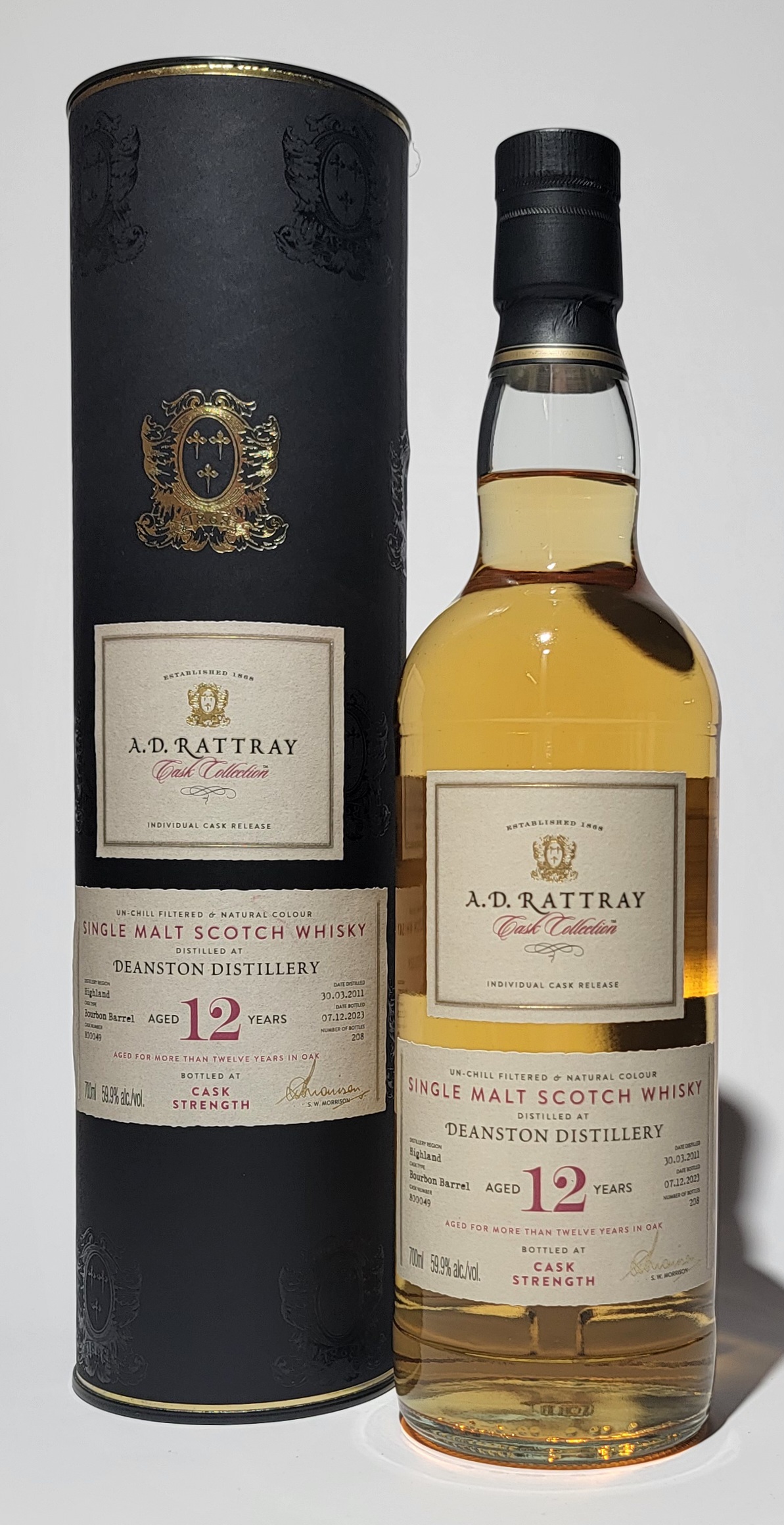 A.D. Rattray 'Cask Collection' Deanston 2011 12 Years Old