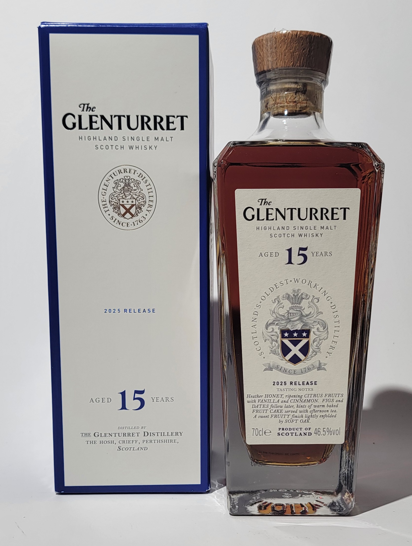 Karton und Flasche des Glenturret 15 Year Old