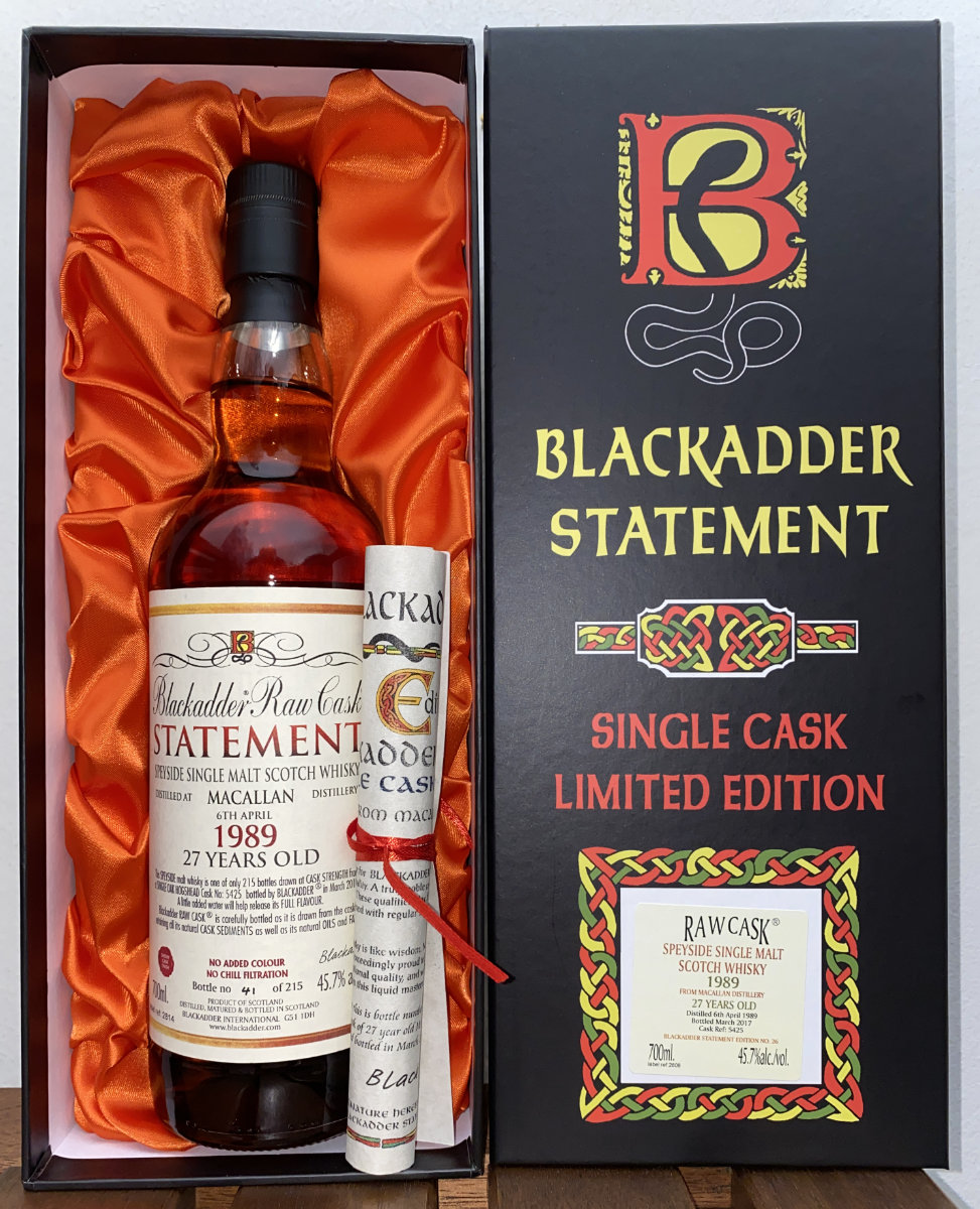 Blackadder Statment Macallan 1989 27 Years Old