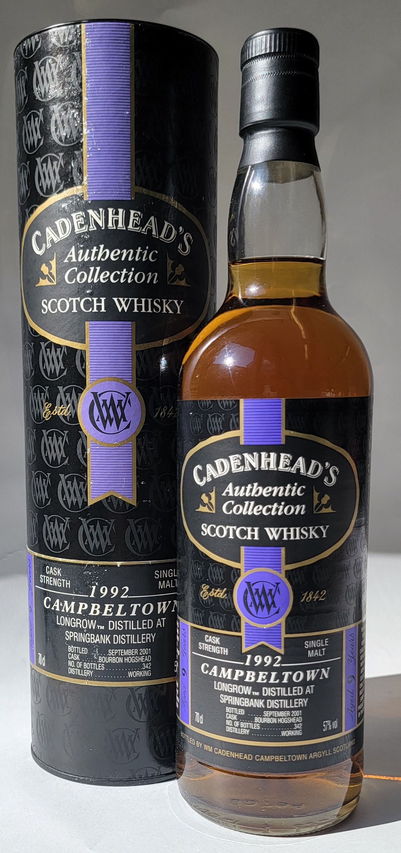 Cadenhead's 'Authentic Collection' Longrow 1992 9 Years Old 