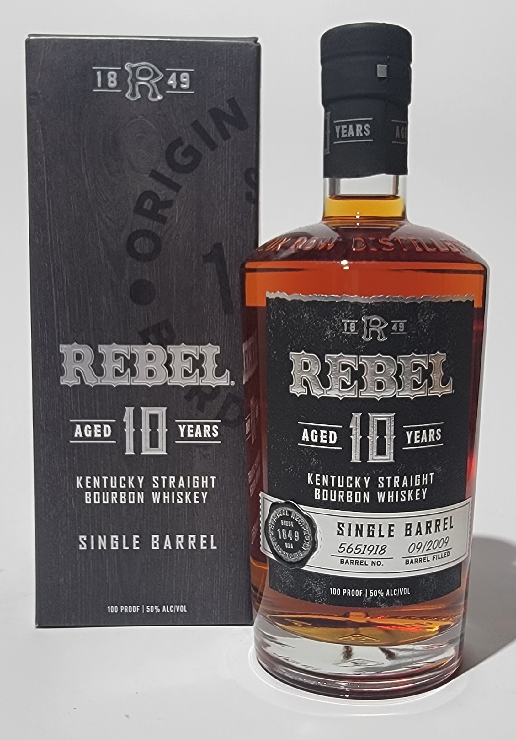 Rebel 10 Year Old Single Barrel Kentucky Straight Bourbon Whiskey