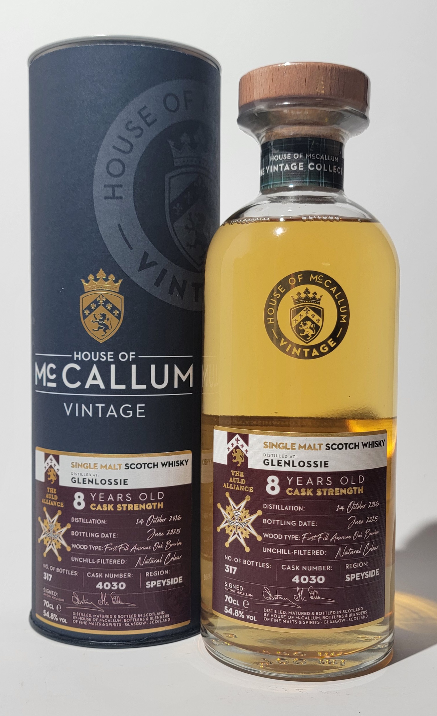 House of McCallum 'Vintage' Glenlossie 8 Years Old