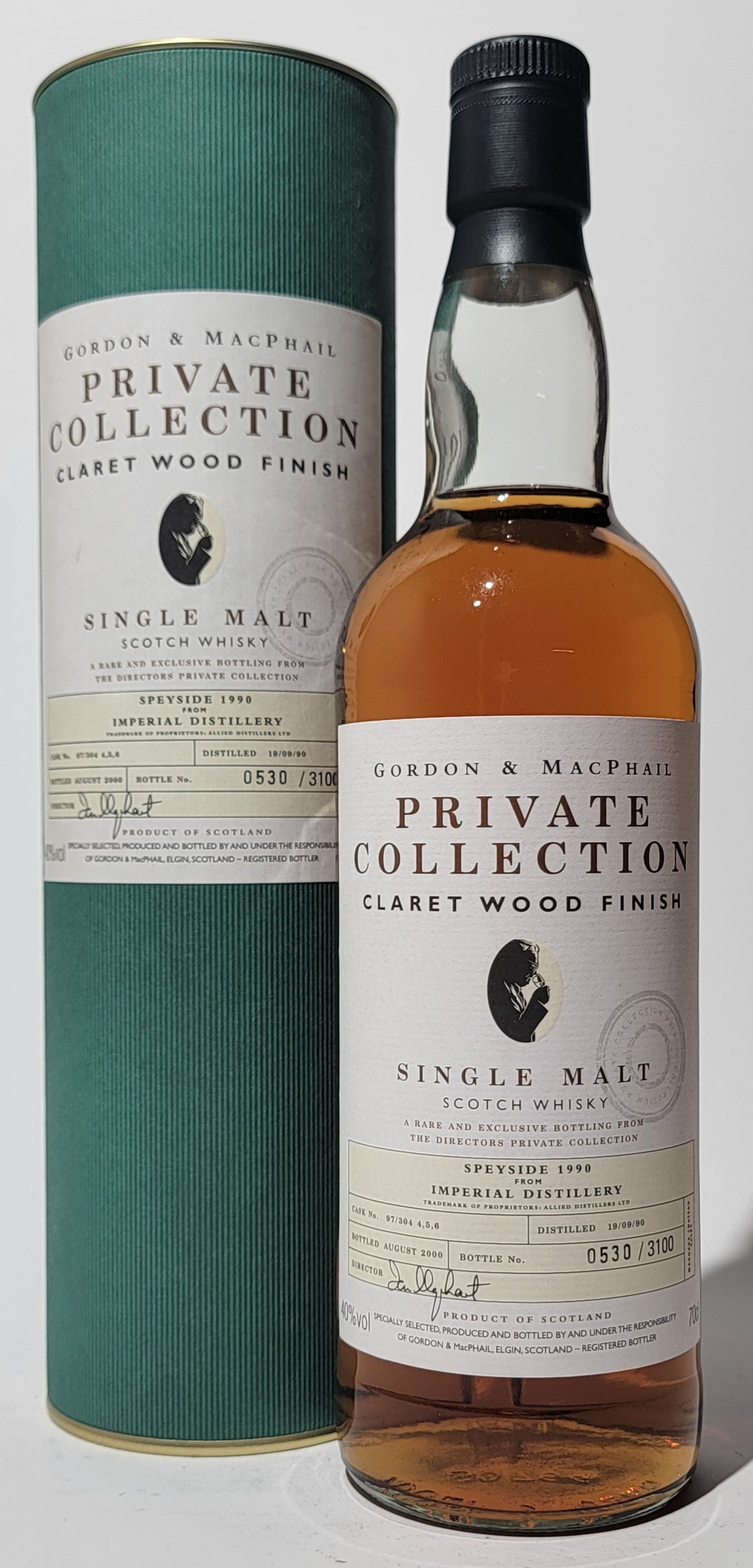 Gordon & MacPhail 'Private Collection' Imperial 1990 10 Years Old - Claret Wood Finish