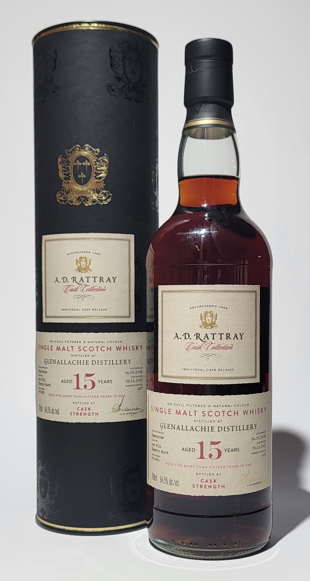 A.D. Rattray 'Cask Collection' Glenallachie 2008 15 Years Old