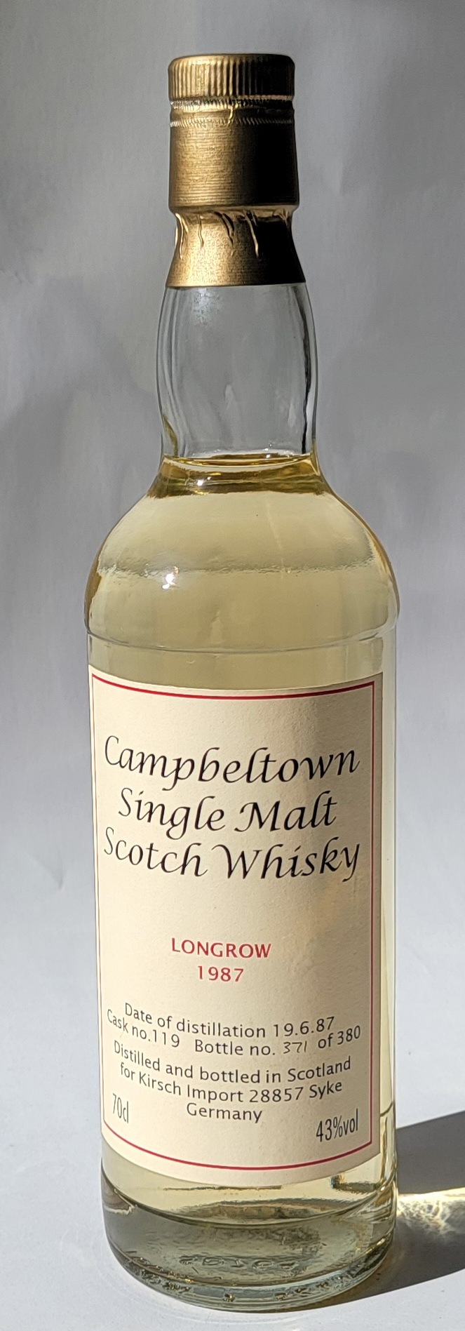 Kirsch Import Longrow 1987 Cask 119 