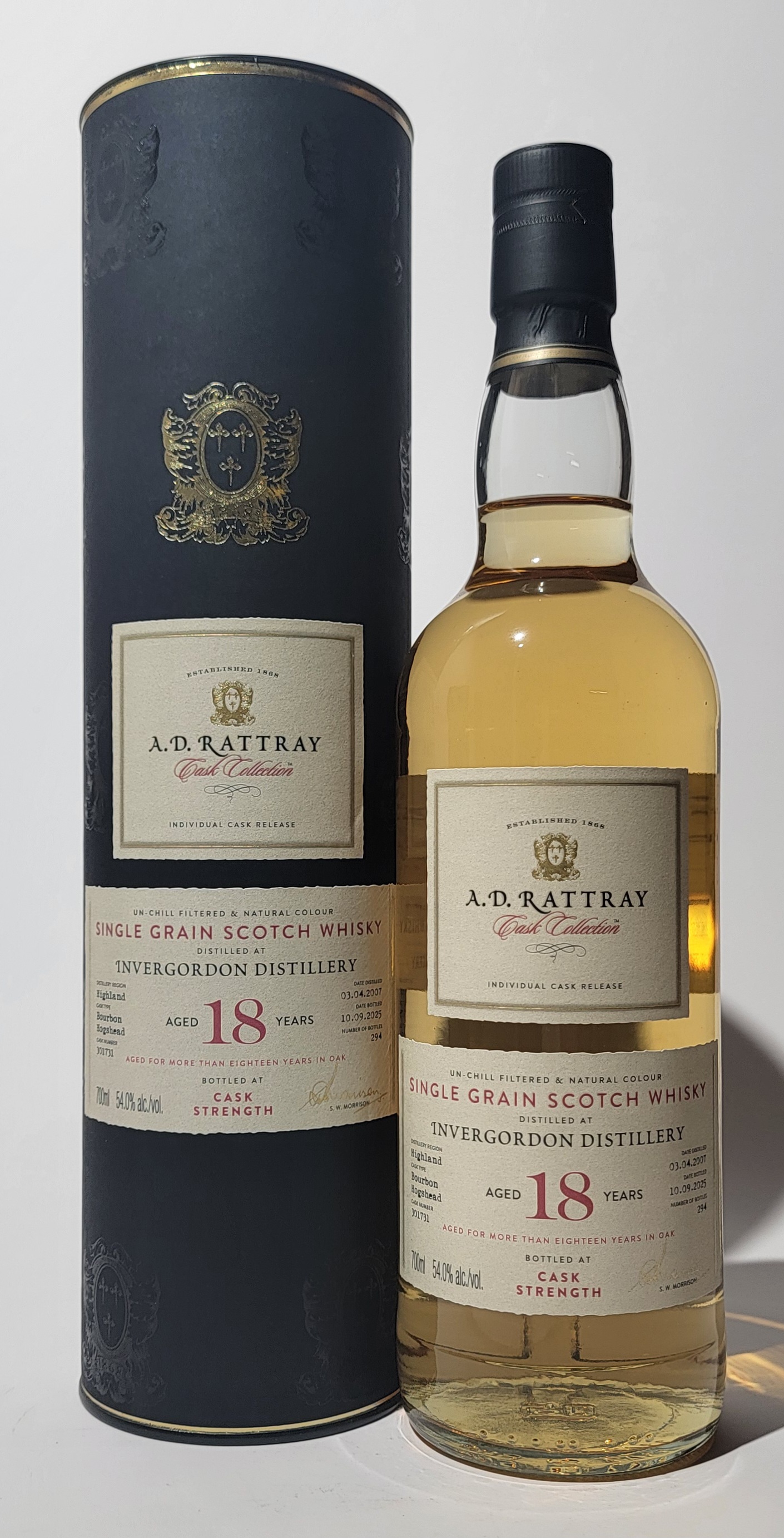 A.D. Rattray 'Cask Collection' Invergordon 2007 18 Years Old