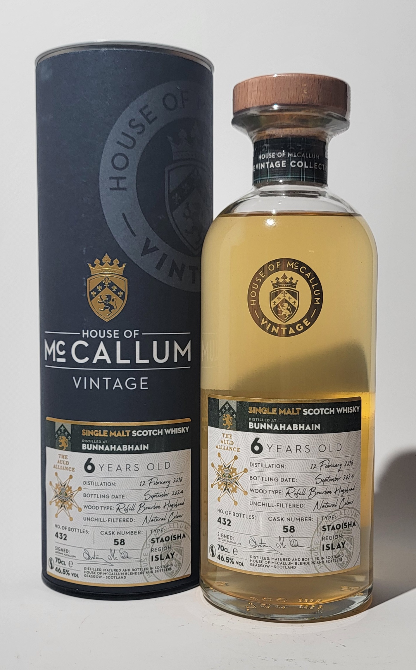 House of McCallum 'Vintage' Bunnahabhain 2018 6 Years Old