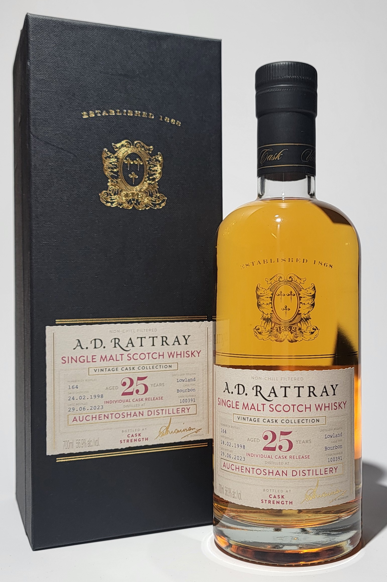 A.D. Rattray 'Vintage Cask' Collection Auchentoshan 1998 25 Years Old